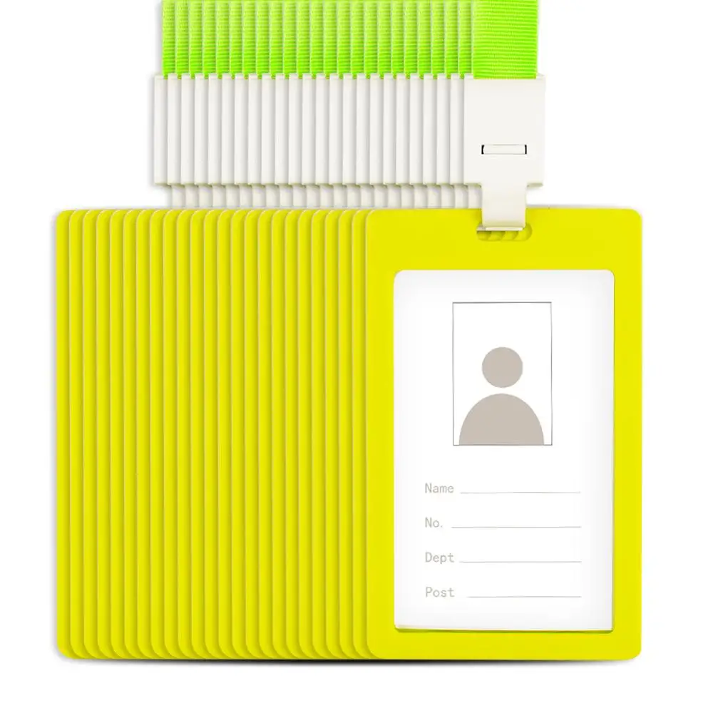 Недорогой Простой пластиковый держатель для значков с ремешком, готовый к отправке