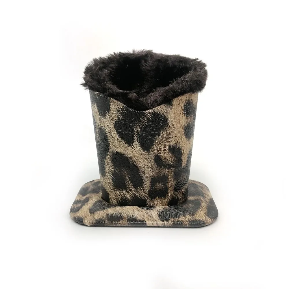 Animal Pattern PU Leather Decorative Sunglasses Eyeglasses Holder Stand