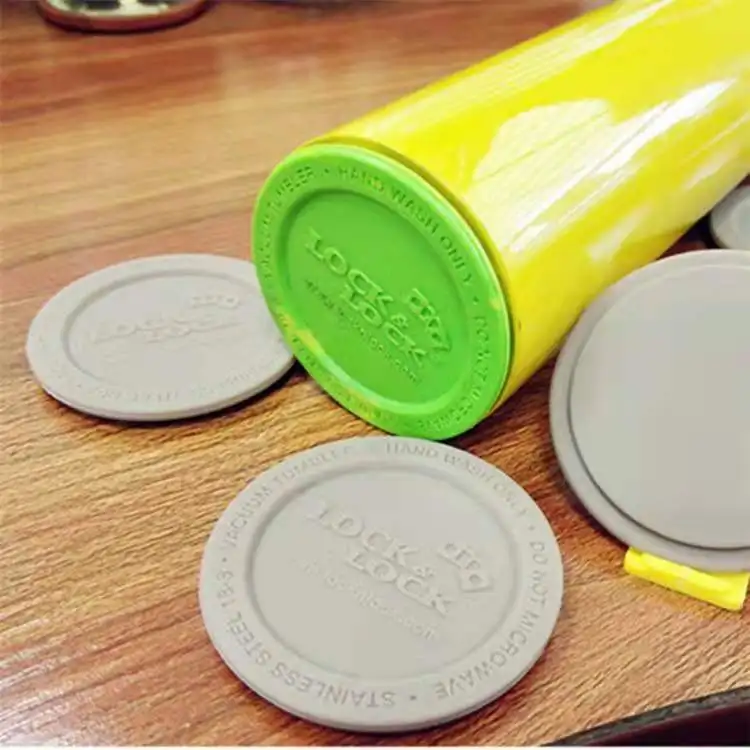 Self Adhesive Silicone Rubber Coasters For Tumbler Bottom Protective Sticker Round Waterproof Heat Resistant Cup Pads