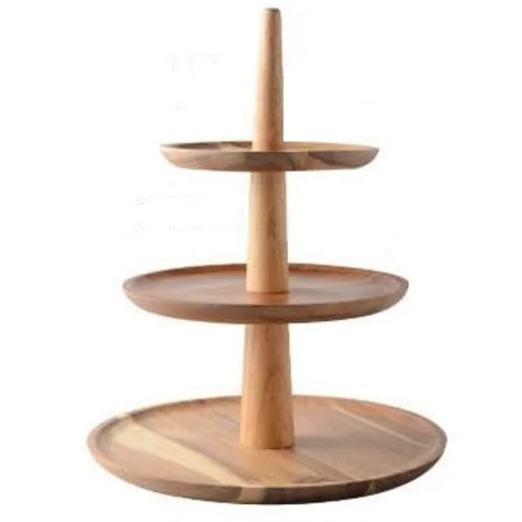 Easy assemble 2 Tier Home Decor wood tiered tray for Tiered Food Presentation