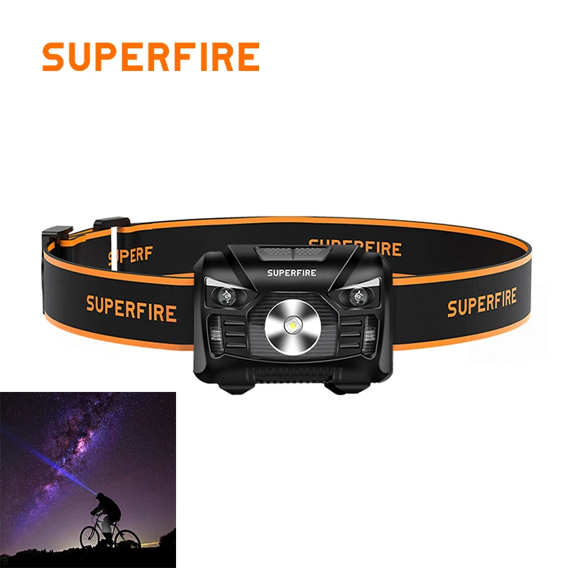 Light weight headlamp angle adjustable LED rechargeable HL06 headlamp with wave sensor