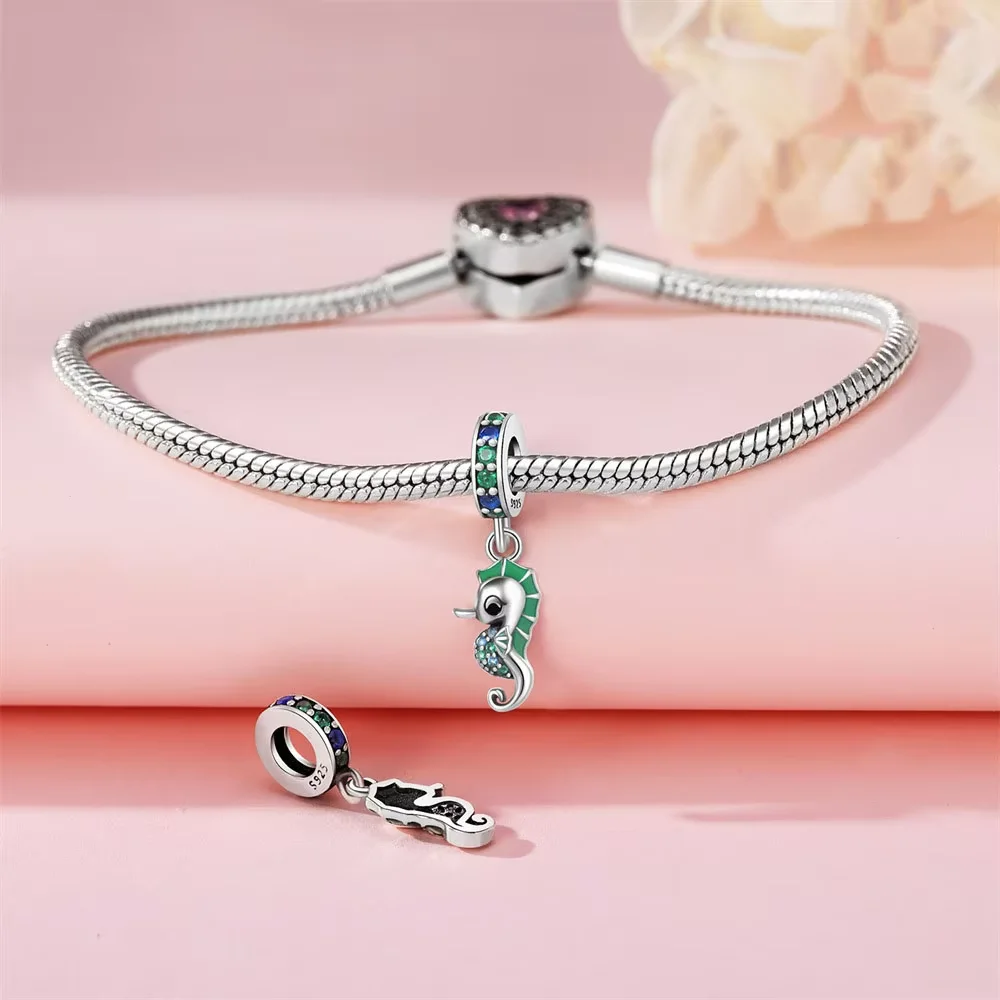 Wholesale ocean series DIY bracelet accessories 925 sterling silver jellyfish charm bracelet jewelry for women gift