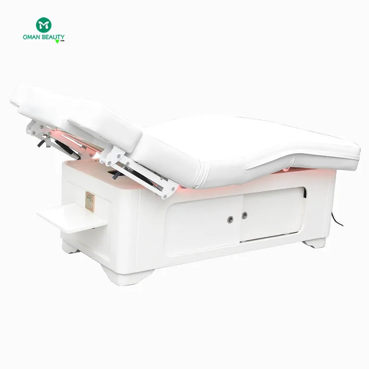 New Elegant white mattress adjustable electric spa massage bed therapy massage bed table
