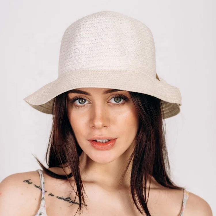 Wholesale New Design Straw Hats Natural Summer Floppy Straw Hats Beach Straw Hat for Women