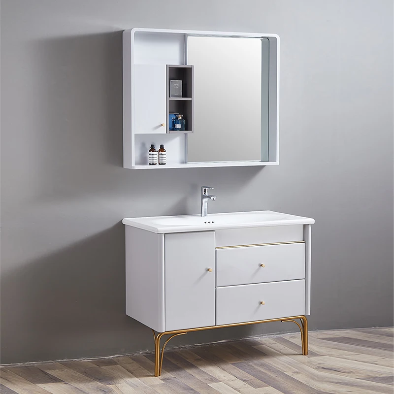 Japan Style Corner Wall Modern Bathroom Floating Bathroom Cabinets Vanity