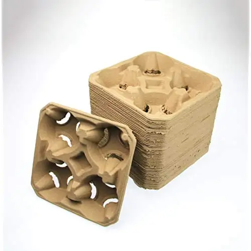 
Eco-friendly Biodegradable Takeaway Disposable Drink Pulp Mould Paper Coffee Cup Holder Tray 