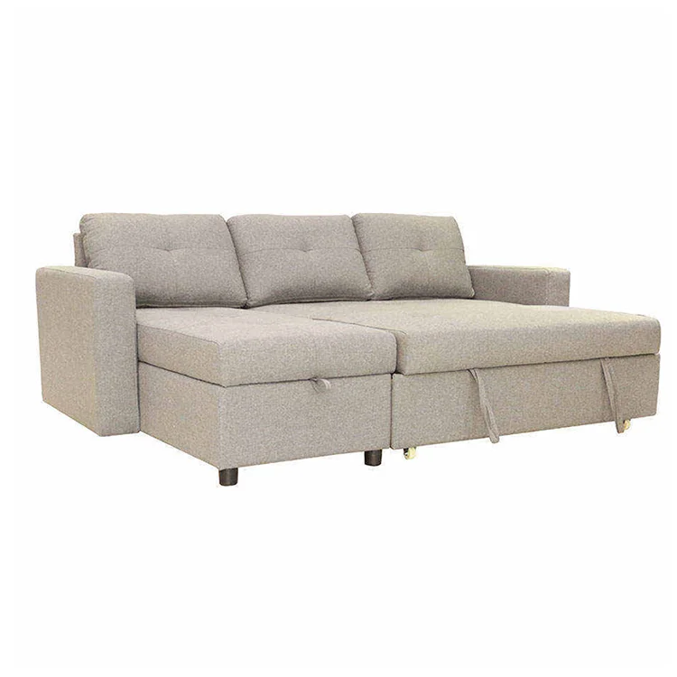 Partner Multifunction Linen Fabric Extensible 3 Seater Folding Sofa Bed