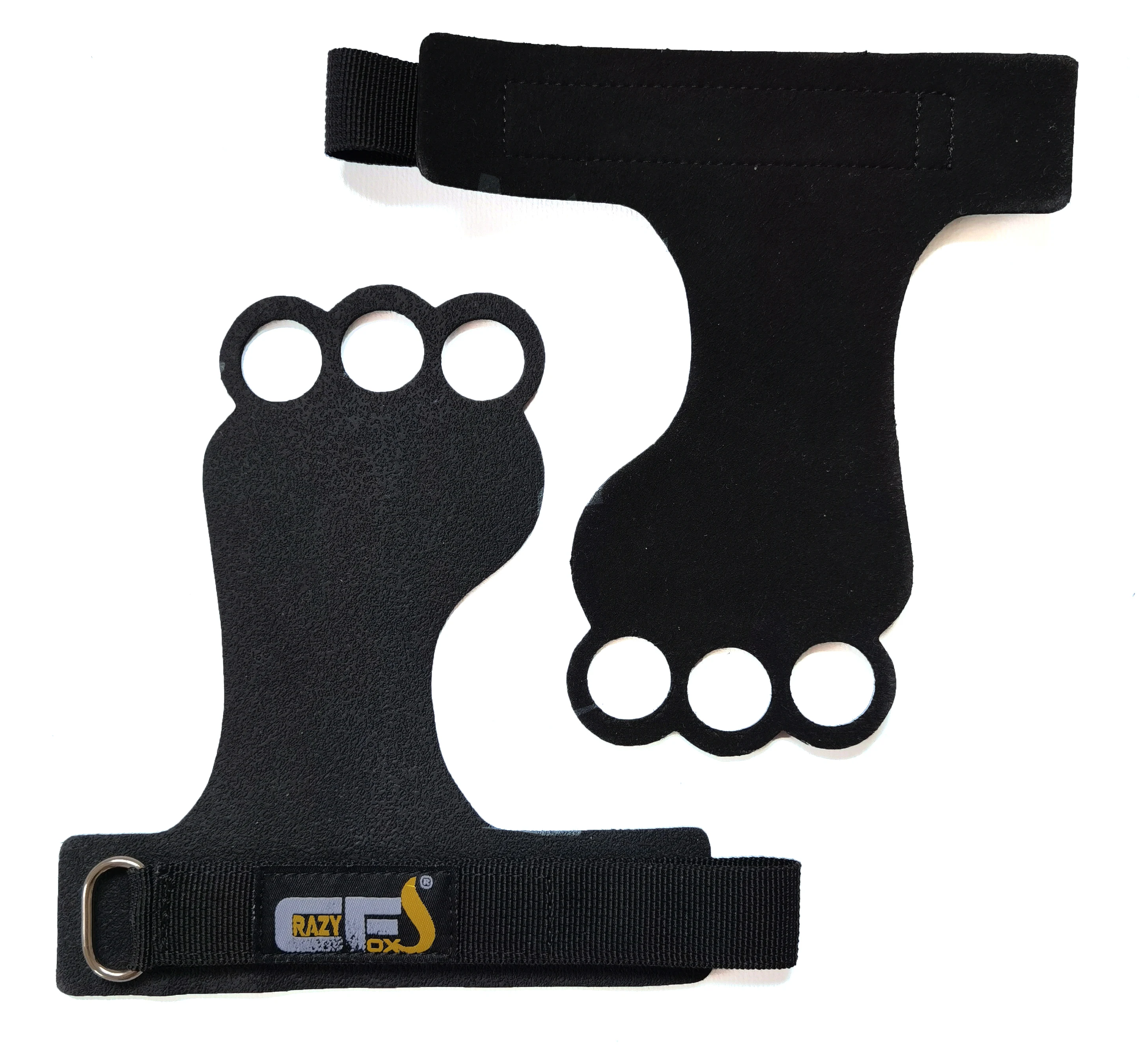 Frog 3 Holes Microfiber,Carbon,Rubber,Hypalon,Gymnastics hand Grips for Pull ups,Weight Lifting,Crossfit Training,Kettlebell