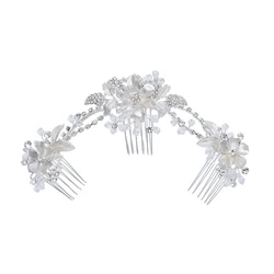3 in 1Handmade Crystal Rhinestone Bridal Wedding Hair Comb