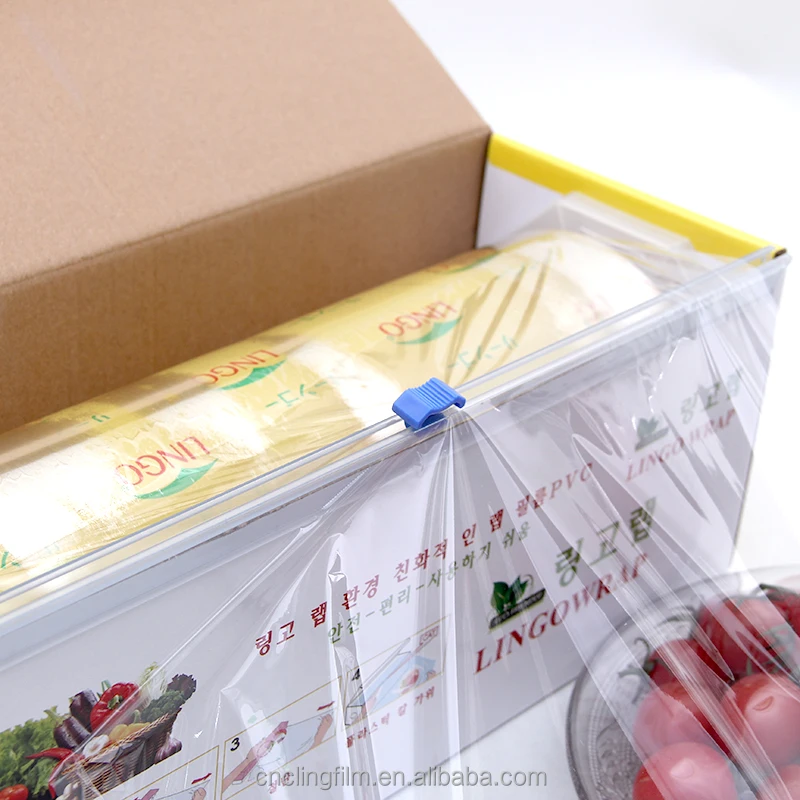 Fundicion de pelicula elastica PVC rollos suave transparente envoltura para alimentos 100m y 200 м
