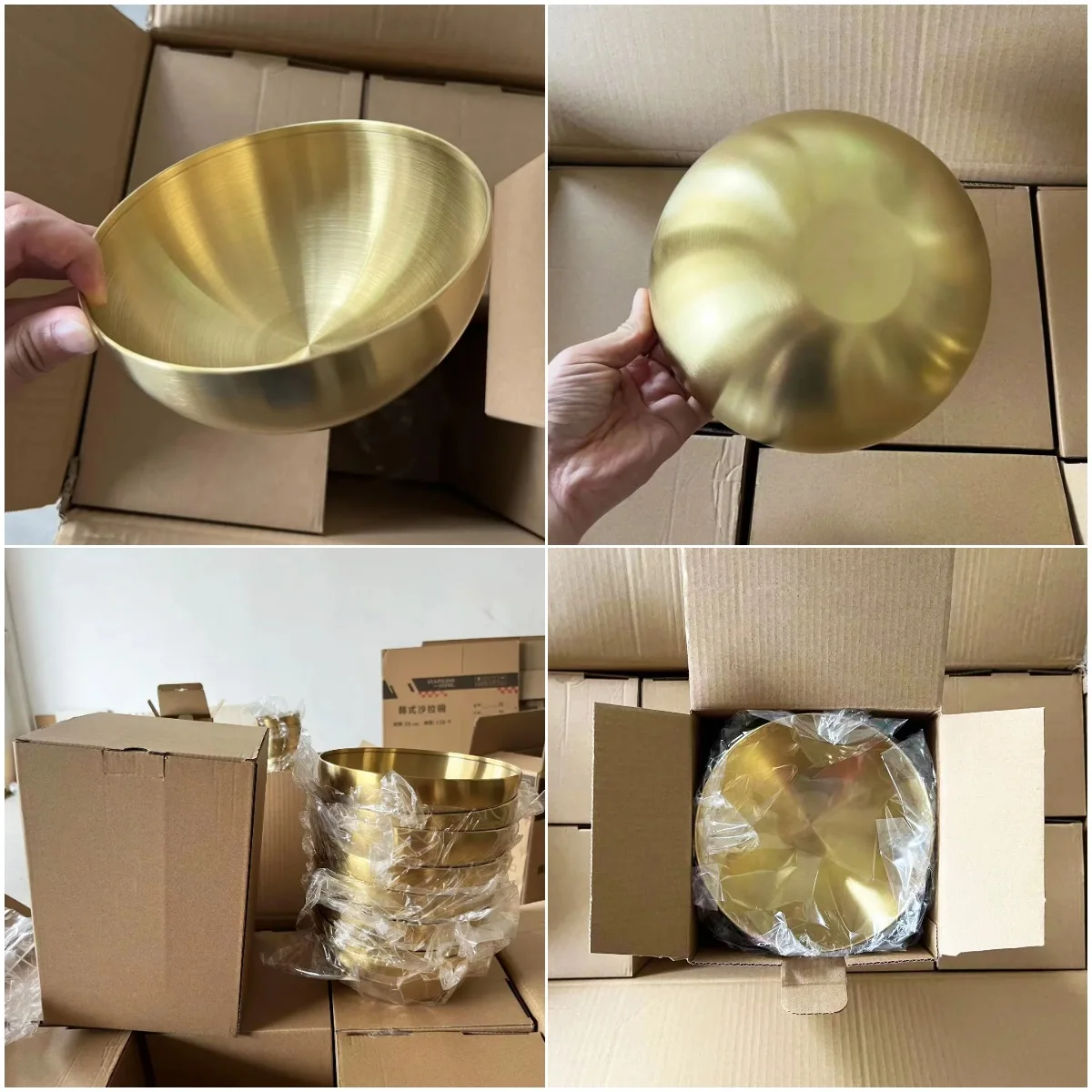 Kitchenware Golden Fruit Salad Snack 15cm 20cm Stainless Steel Mixing bowls set Salad Bowl Prep bowl