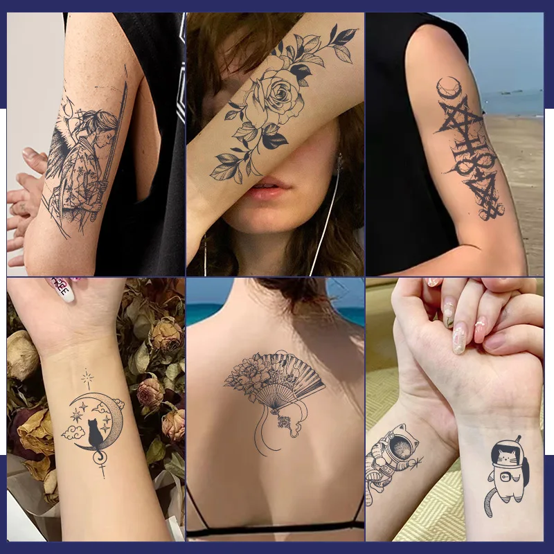 Herbal Juice Tattoo Stickers Semi Permanent Waterproof Tattoo Sticker Lasting 7-14 Days Custom Temporary Tattoo Stencil Sticker