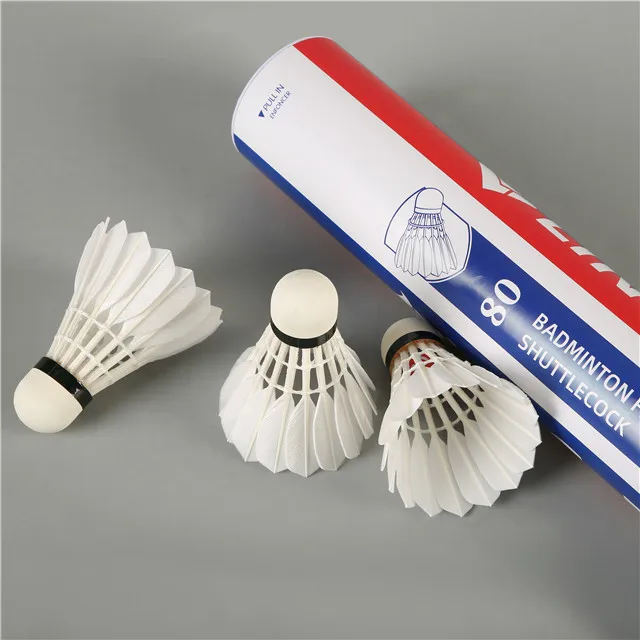 Lingmei Top Quality Badminton Shuttlecock White Goose Feather Shuttles