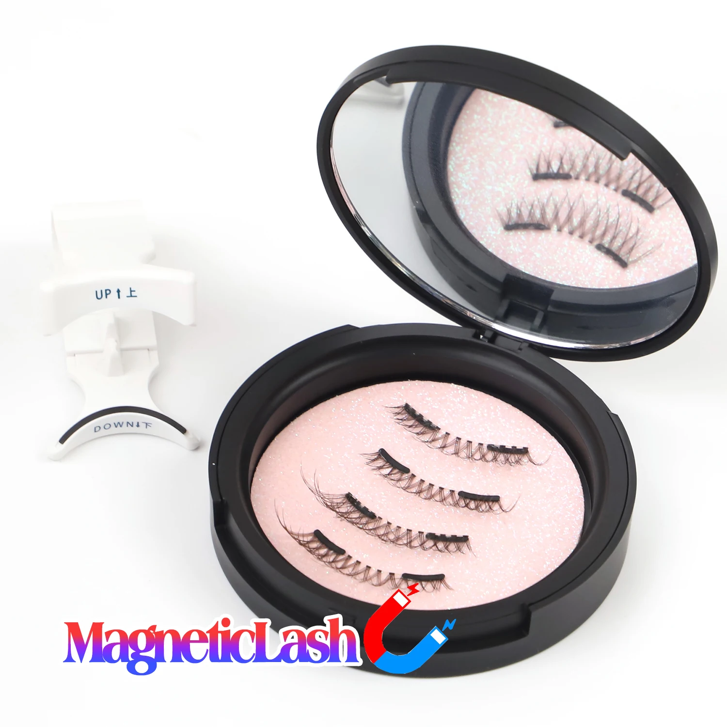 2024 New Silk Magnetic Eyelash Natural Look Faux Mink 3d Magnetic Silk Lashes No Glue Liner with Mirror