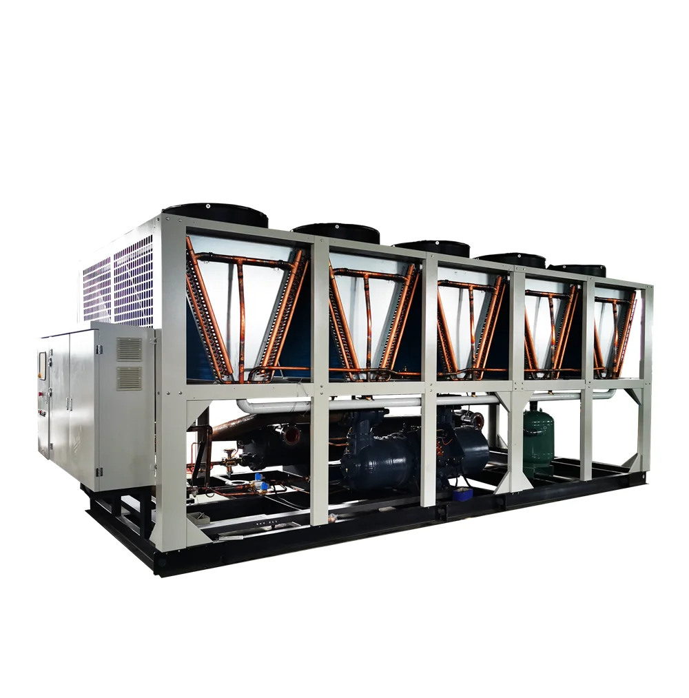 High Effective 100 Ton 150 Ton Capacity Screw Compressor Air Cooled Screw Chiller For Injection Molding Extrusion Machine