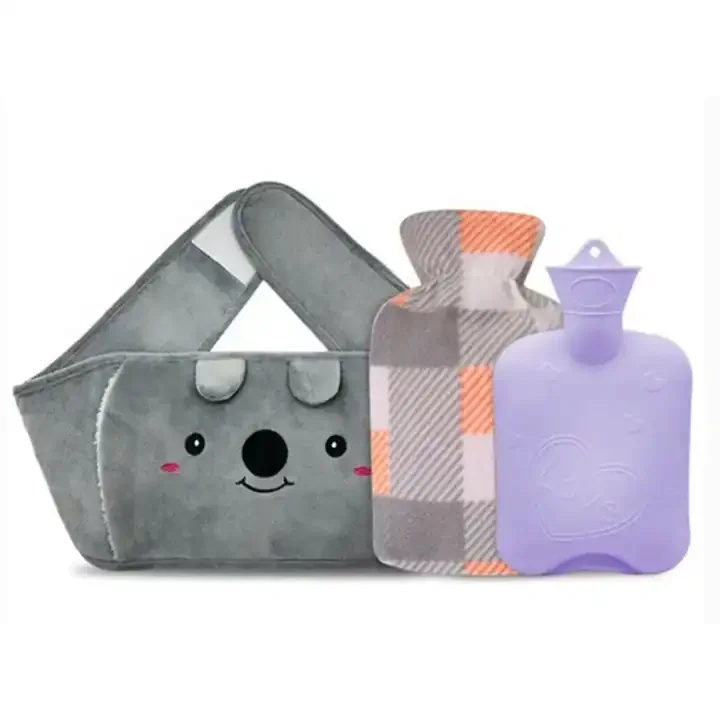 New Arrivals Hot Water Bottle Winter Warm 1L Rubber Hot Water Bag With Soft Plush Waist Belt