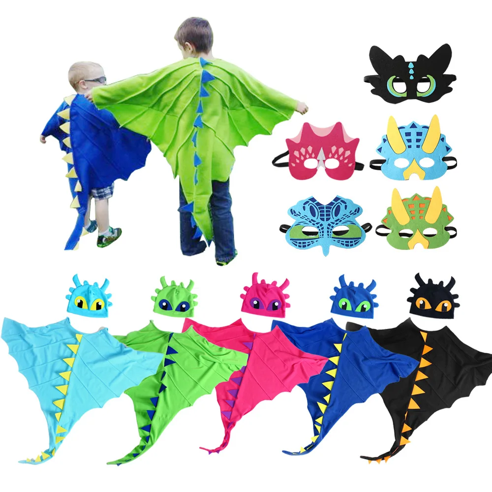 Dragon Costume Cloak with Hat Toothless Dragon Cape Anime Helloween Cosplay Costumes Dinosaur Costume