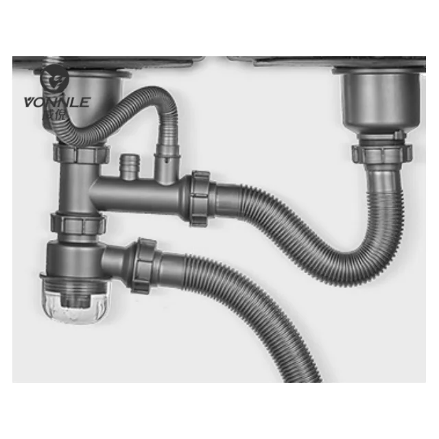 Modern bathroom kitchen double bowl sink drain pipe insect-proof and odor-proof sink filter drain pipe kit
