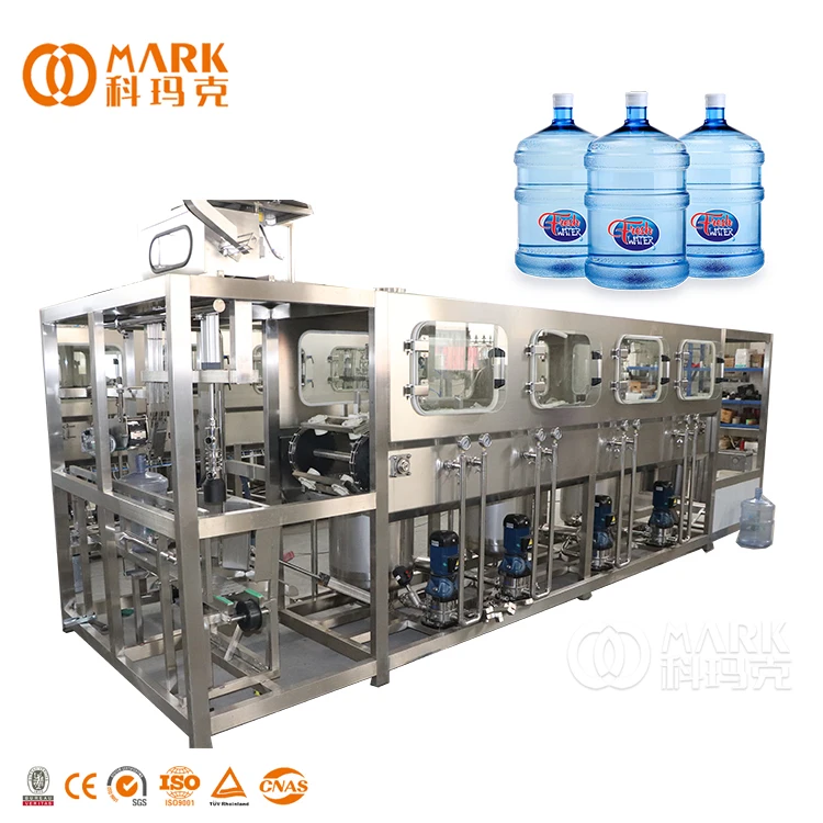 18L 19L 20L Big Barreled Mineral Pure Water 5 Gallon Water Bottle Cleaning Filling Machine