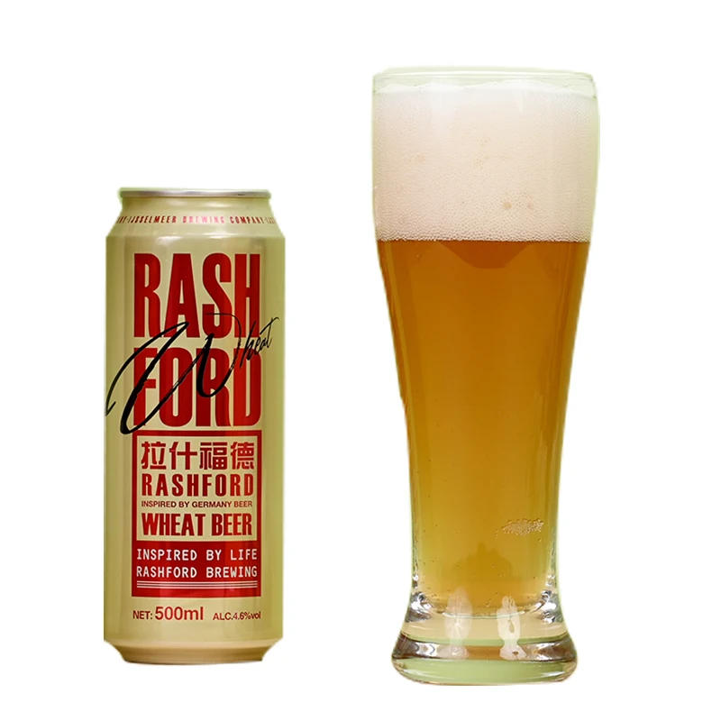 Hot Selling Brewery OEM 500ml 50cl Alcohol Drink Light White Lager Malt Beer Canned Craft Wheat Beer for Sale