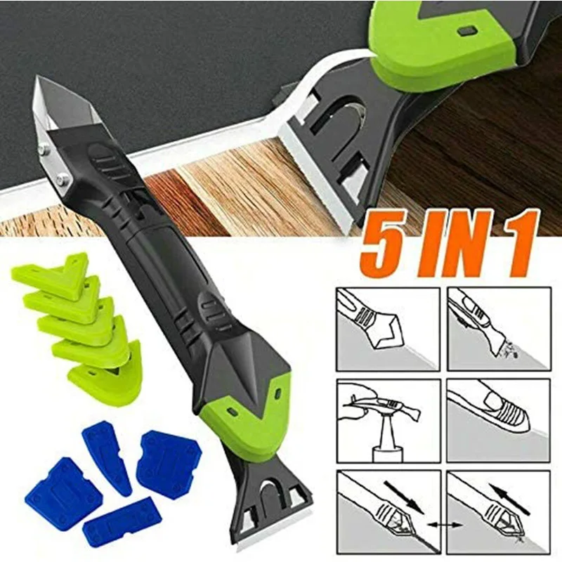 5-in-1 multi-functional sealant tool, glass door and window caulking tool set