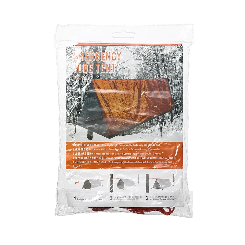 240CM X 150CM Portable Outdoor Disaster Relief Tent Camping Temporary Simple Warm Single Layer Aluminum Film Triangle Tent