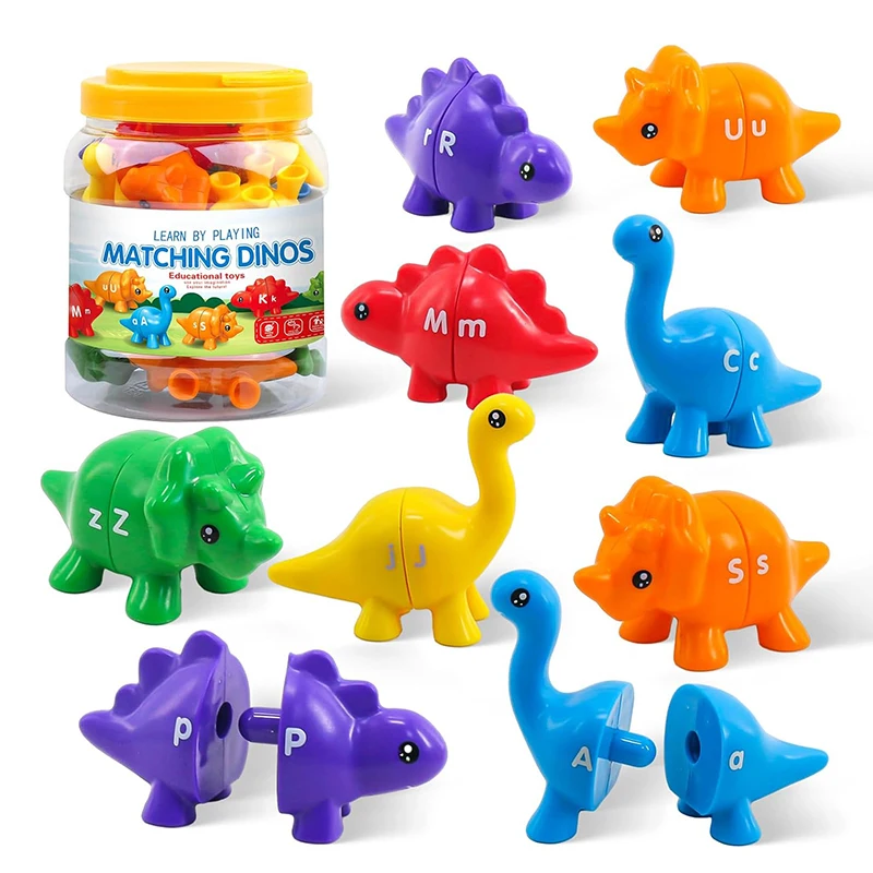 Children Montessori Learning Toy Alphabet Educational Tool Alphabet Match Letters Matching Game Dinosaur Toys