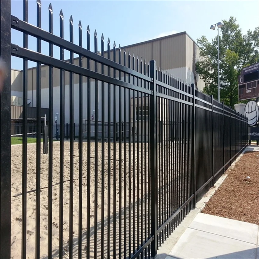 New Supplies commercial wrought iron fencing Outdoor House Backyard Perimeter Garden Black Metal Fence
