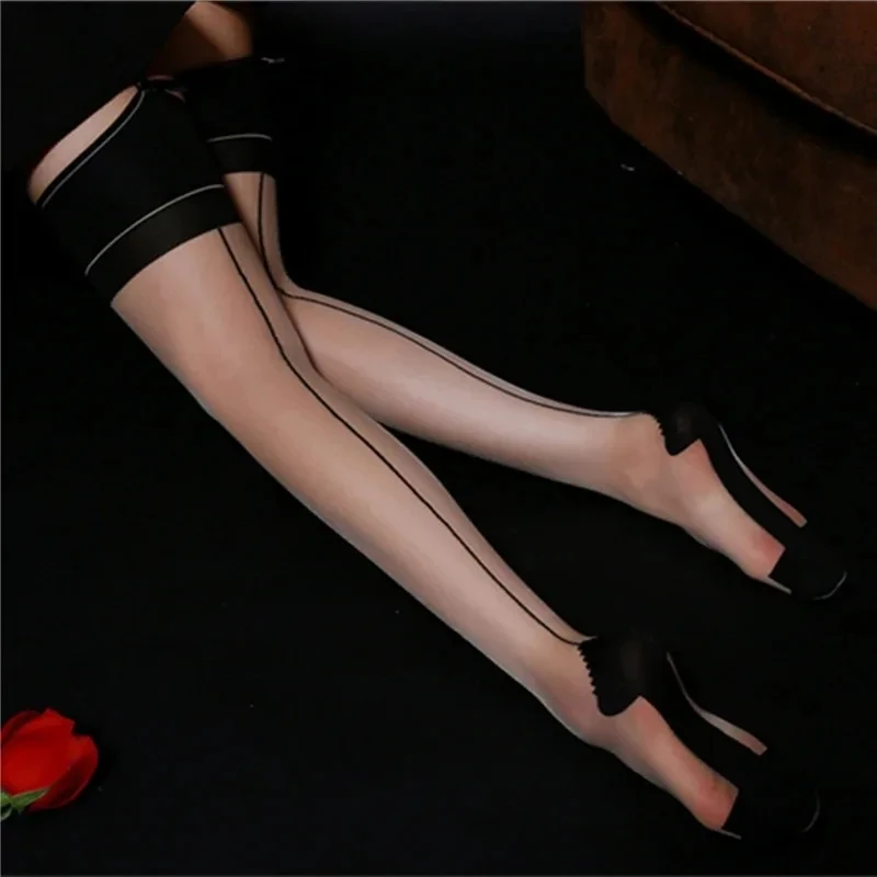 King Mcgreen Star Seamed Stockings With Back Seam Women Over Knee Socks Sexy Fashion Thigh High Thin Hosiery Stay Up Stockings