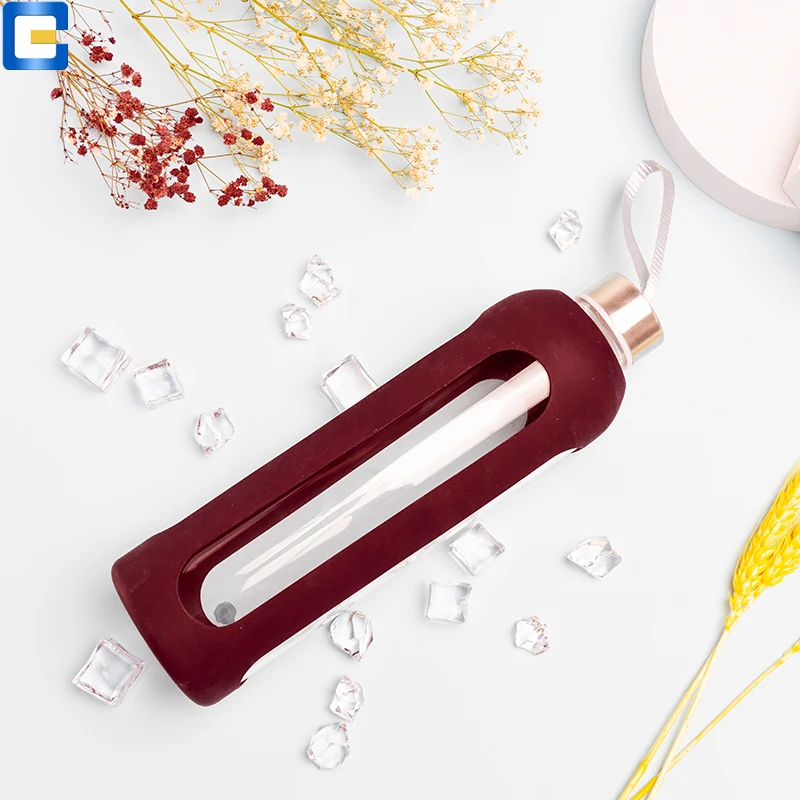 Персонализированная металлическая крышка напиток 1 литровая боросиликатная стеклянная бутылка