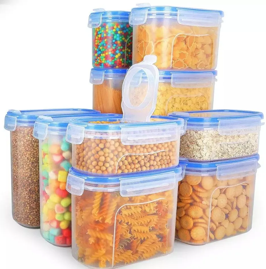 10 sets Flour Snacks Nuts & Baking Supplies Airtight Cereal Container Set Cereal Dispenser Set