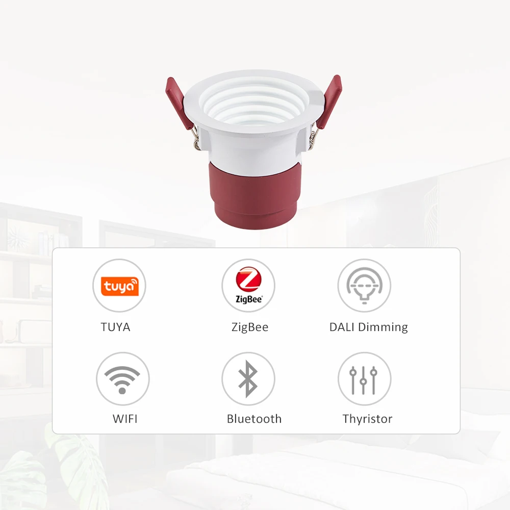 Indoor garden hotel waterproof  dimmable anti glare 7w 12 watts spotlight smart recessed led downlight