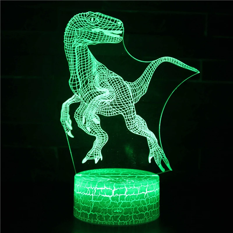 Creative gift for children dinosaur  led usb touch 3D Visual Illusion Lamp