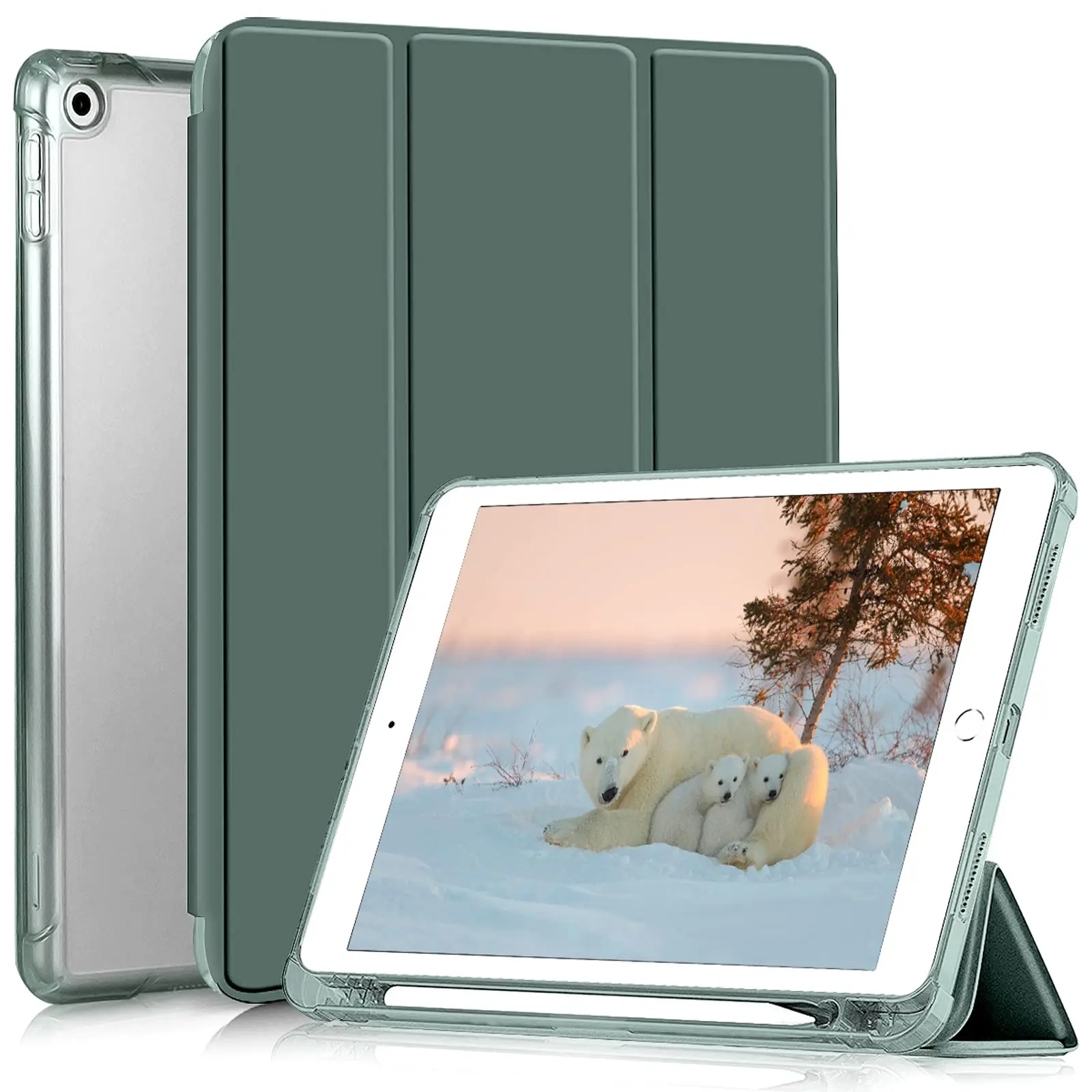 Прозрачный Прочный мягкий чехол из ТПУ с держателем для карандашей для iPad 10,2 9 gen case 10,2 2021