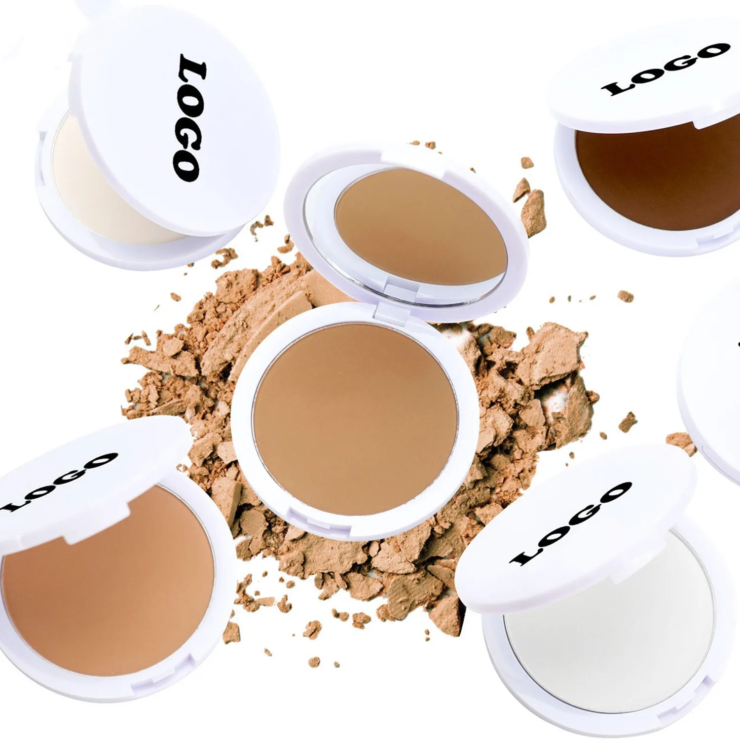 Wholesale Makeup Face Foundation Waterproof Matte Pressed Powder Custom Logo Vegan Compact Bronzer Contour Powder
