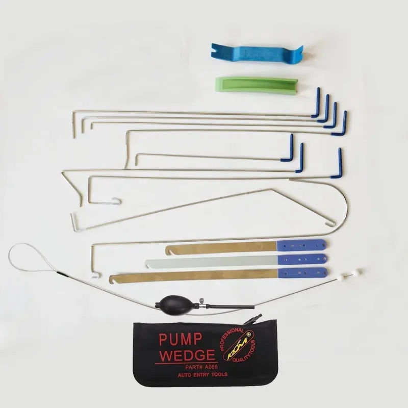 KLOMW 18PCS Automotive Professional Car Lockout Kit With Long Reach Grabber Car Door unlock with 1pcs big pump wedge lock pick