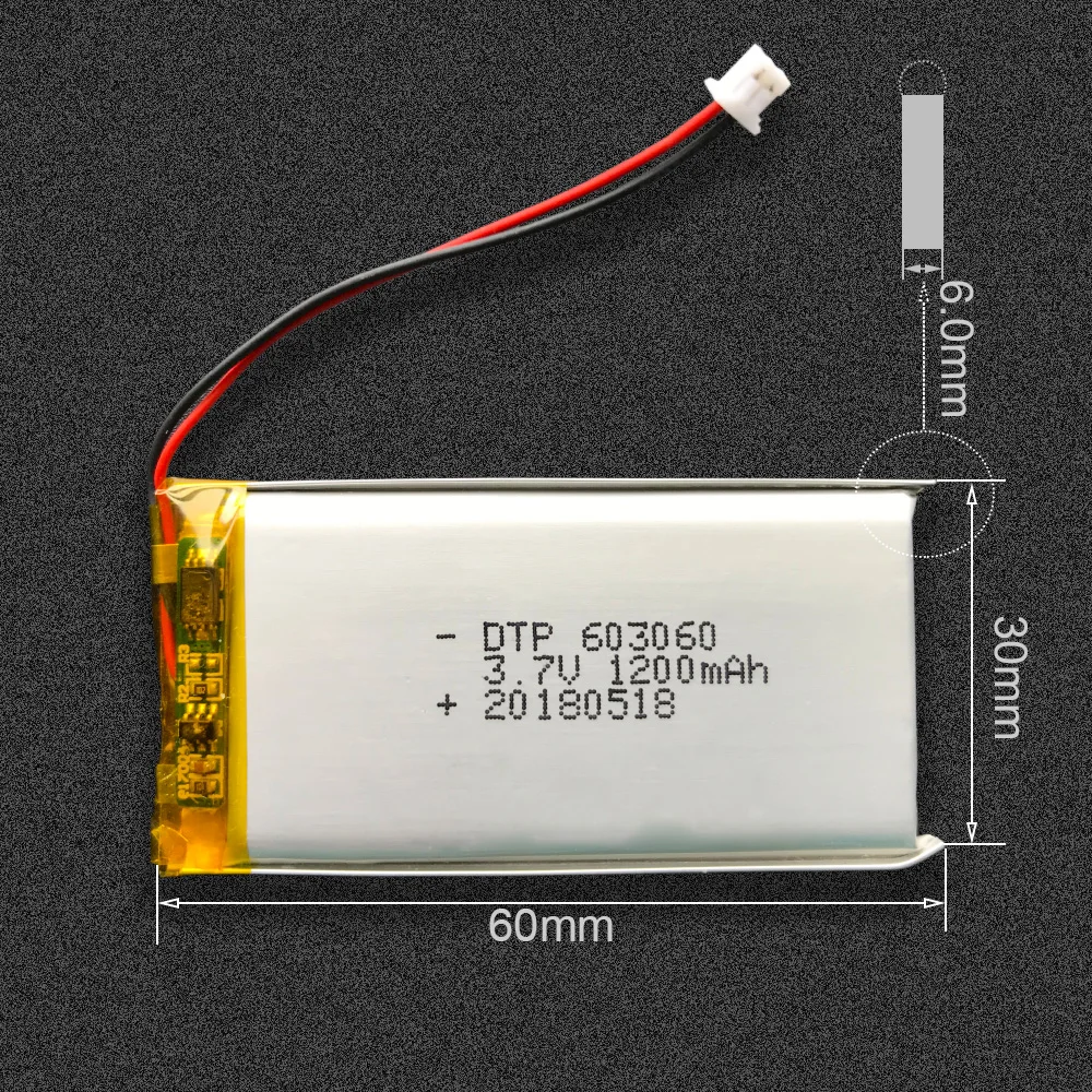Consumer Electronics battery dtp603060 1200mah rechargeable li polymer battery 3.7v lithium battery manufacturer