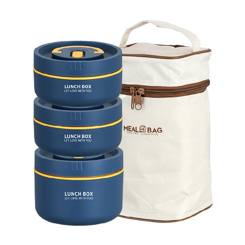 LXM103 Stainless Steel Sealed Insulated Lunch Box Students Portable Easy To Clean Lunch Box Set