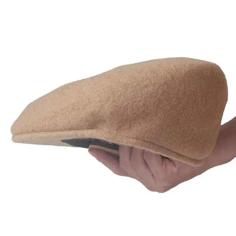 2023 Hot Sale Fashion Custom 100% Wool Embroidery LOGO Boina Peaked Cap Kangaroo Wool Beret Hat