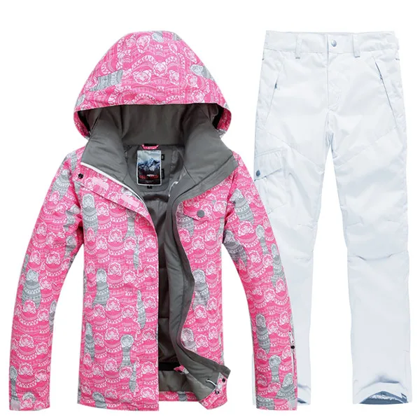 Winter Warm Ski Suit Siamese Double Board Adult Windproof Waterproof Women  Ski Outdoor Jumpsuit