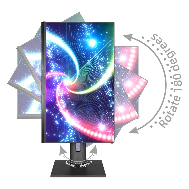 180 degree rotatable FHD 24 23.8 lcd led screen ips panel 24 inch gaming office pc monitor