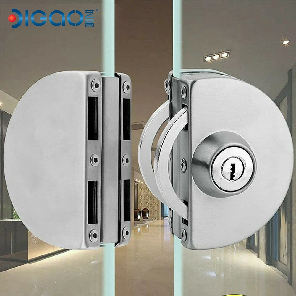 China Manufacturer Frameless Glass Sliding Door Hook Lock European Cylinder