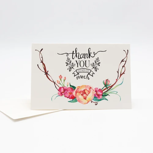 Thank You Greeting Card Postcards Recycled Paper with Logo Customized Business Fancy Design Offset Printing Hot Stamping