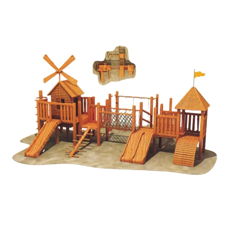 High quality Children Wooden Outdoor Playground Amusement Equipment kids outdoor playground for sale