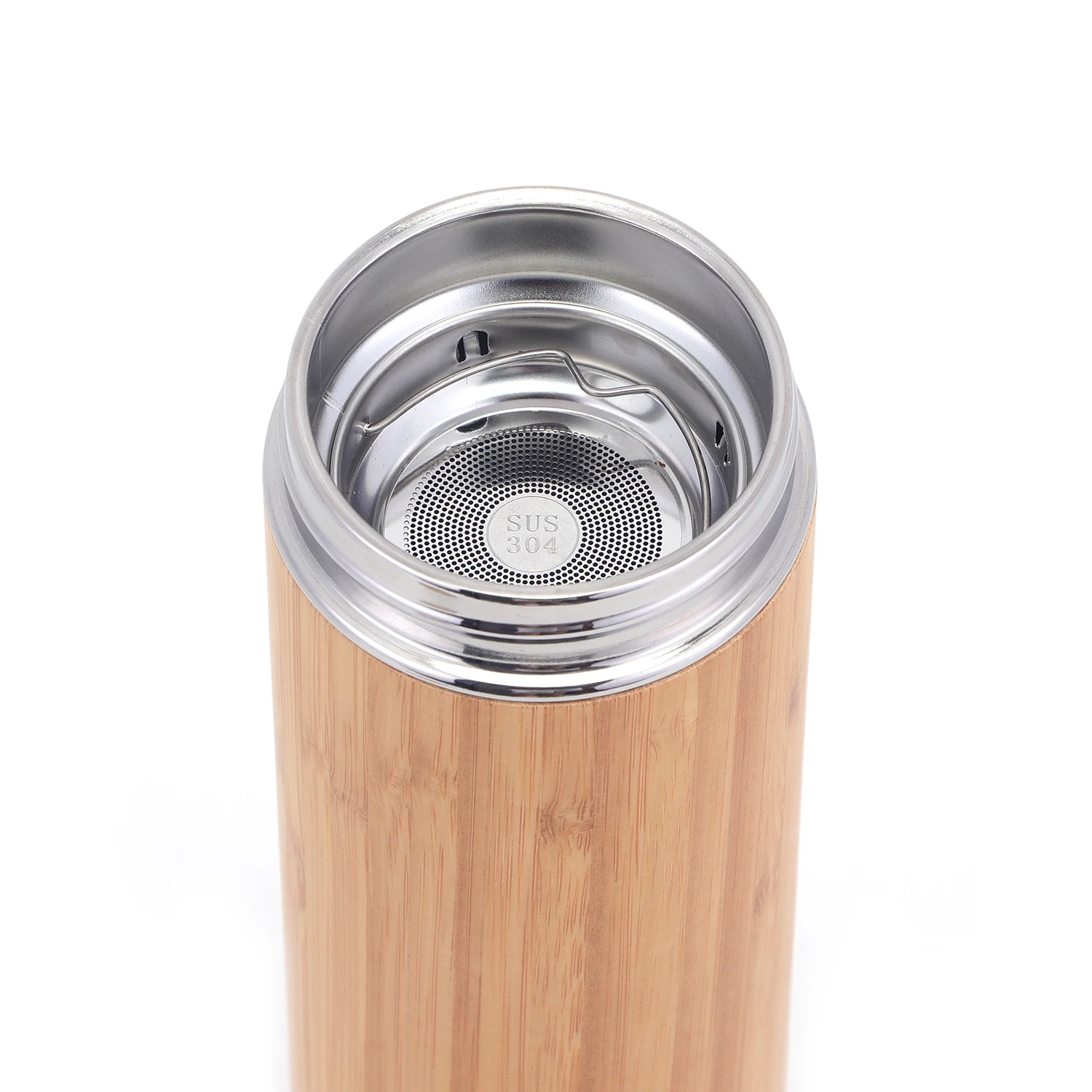 Wholesales custom BPA free bamboo thermos vacuum flask, stainless steel vacuum flask