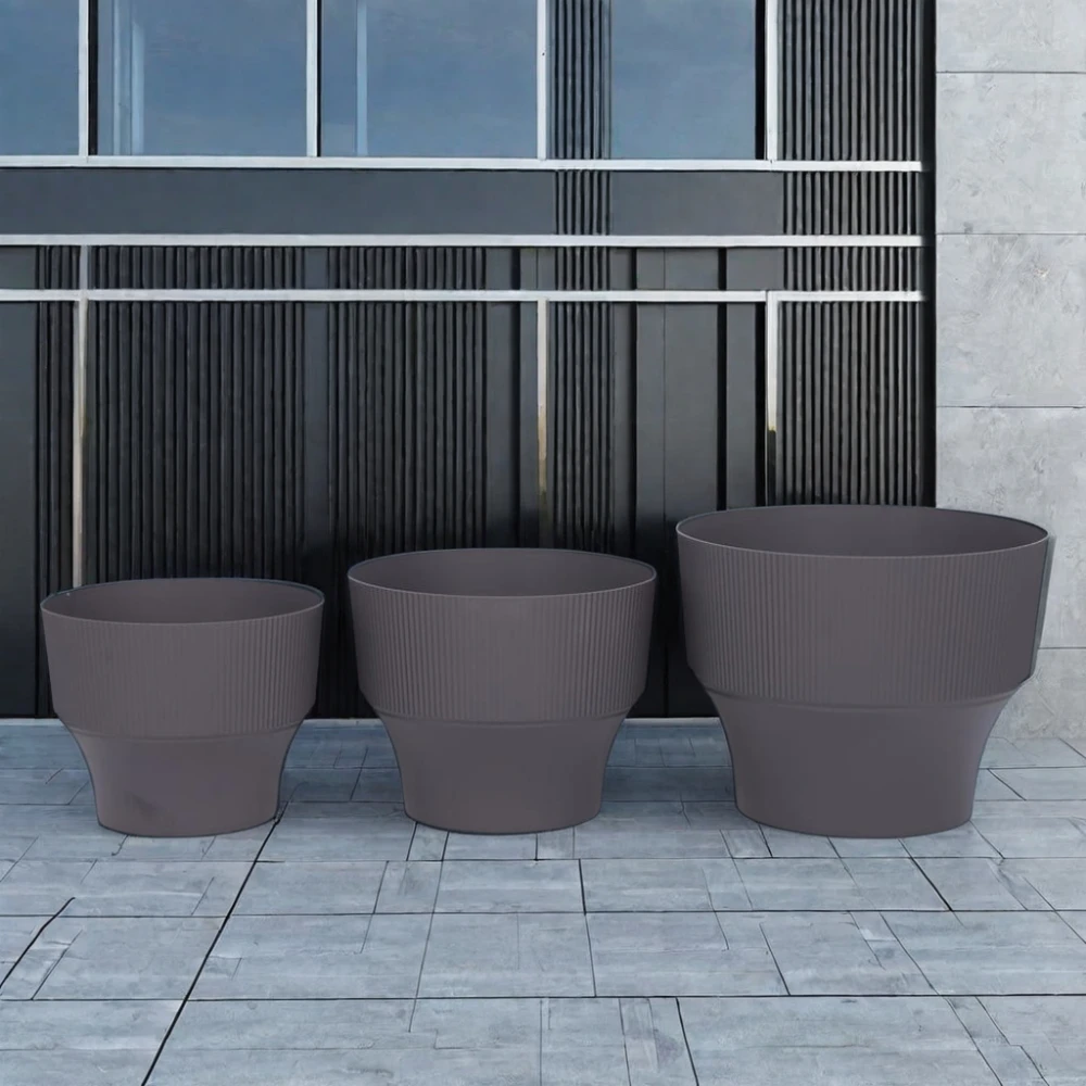 Leizisure Nordic Indoor Plant Pots Creative Colorful Plastic Succulent Planter Vertical Stripes Office Home Decor Shopping Mall