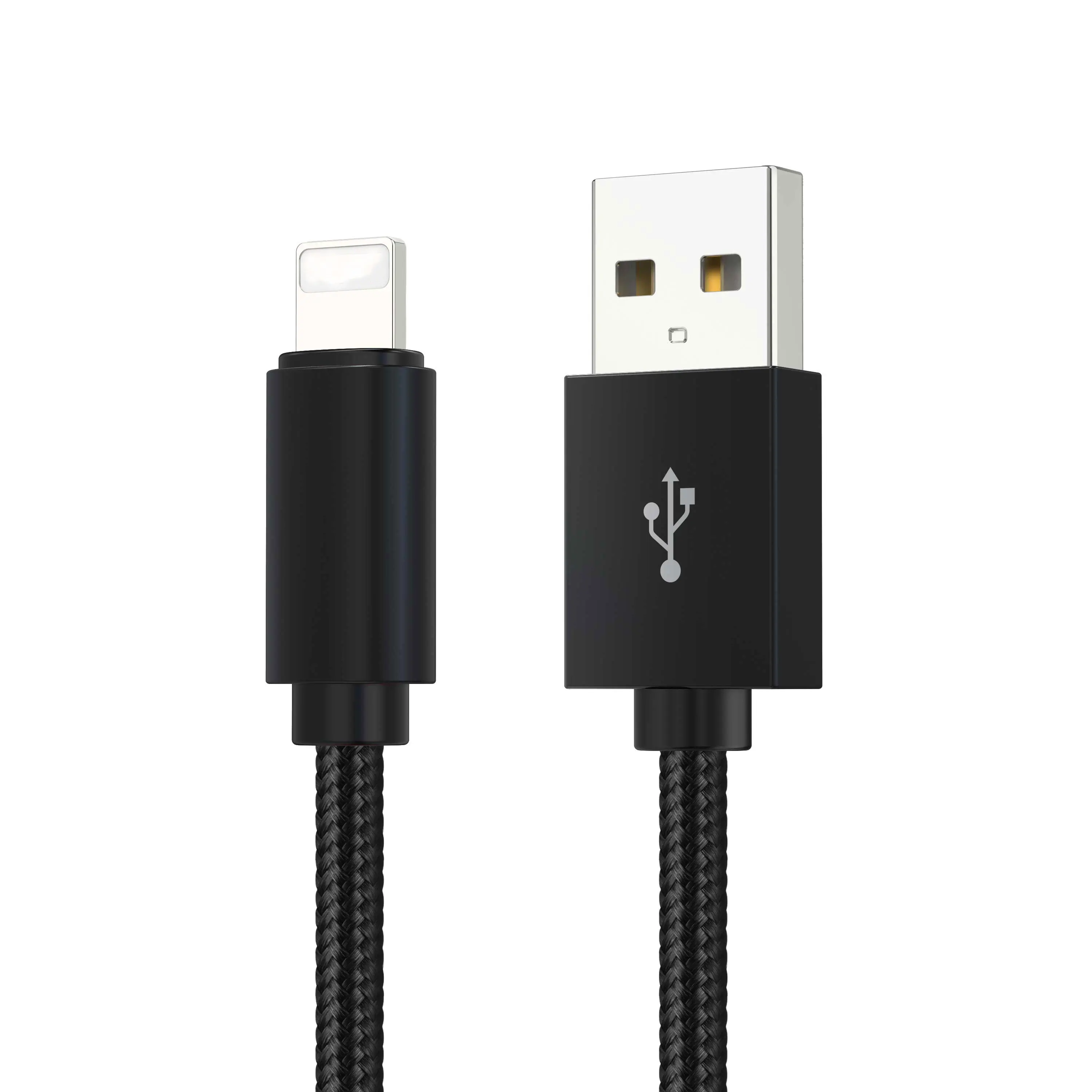 цветной Фабричный изготовленный на заказ USB 2,0 зарядный шнур 8 Pin Micro Type c плетеный нейлоновый зарядный кабель