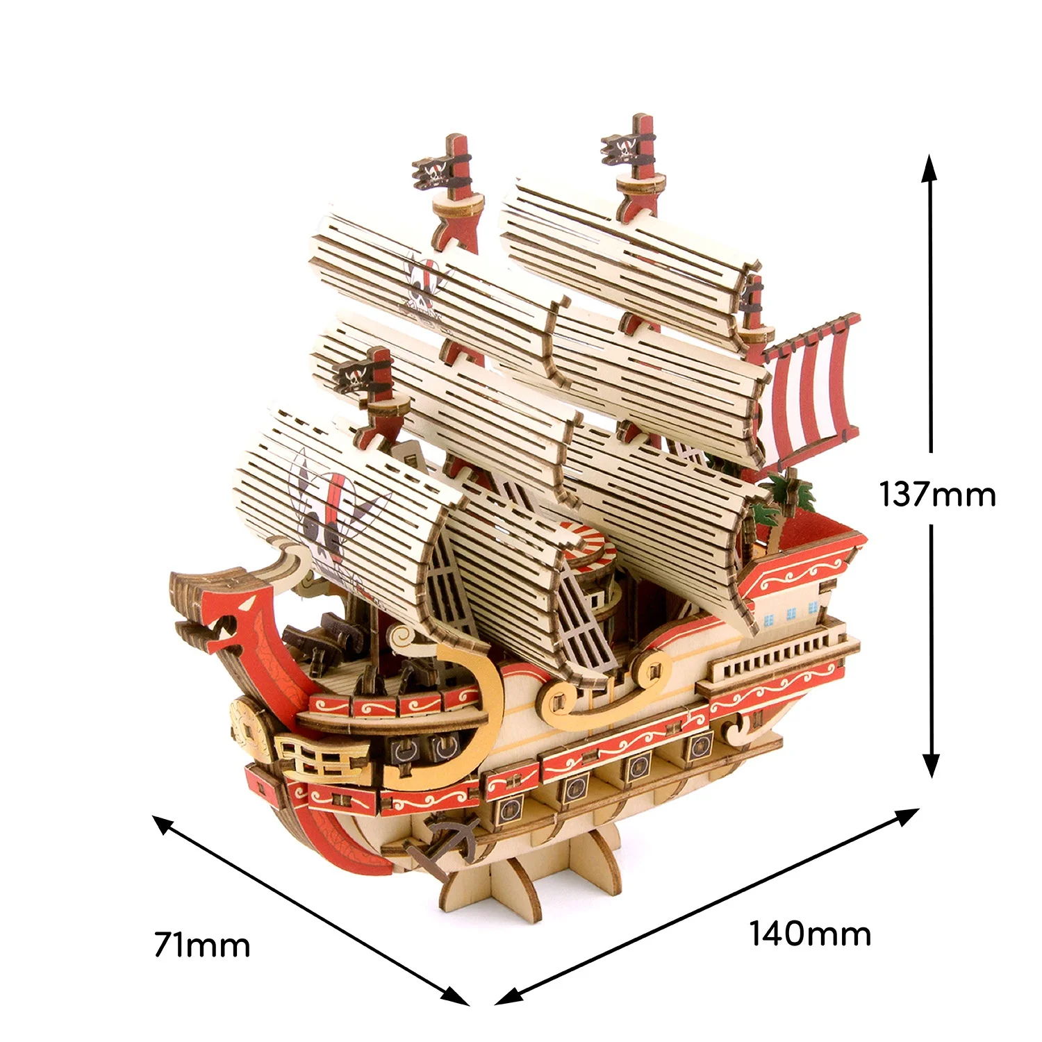 Official Licensed One Piece Red Force Wooden 3D Puzzle Craft Wood Toy Puzzle Gift Ideas