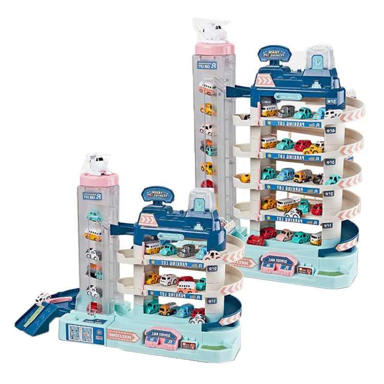 Plastic Garage Toy 3 Layer Pit Electric Rotary Car Parking Lot Toy Multiplayer System Rotating Parking Car For Diecast Cars