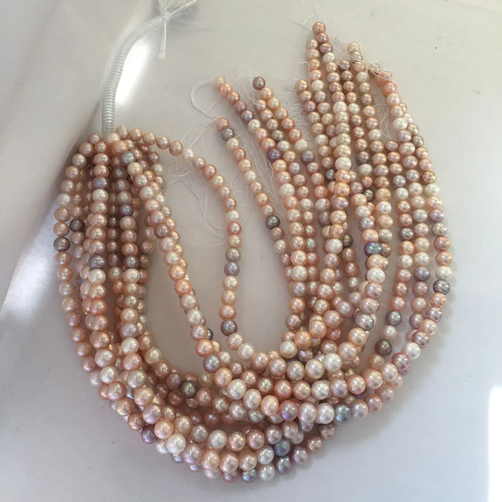 7.5-8.5 mm AA  grade good quality round shape nature freshwater pearl candy colourful in strand loose pearl wholesale price